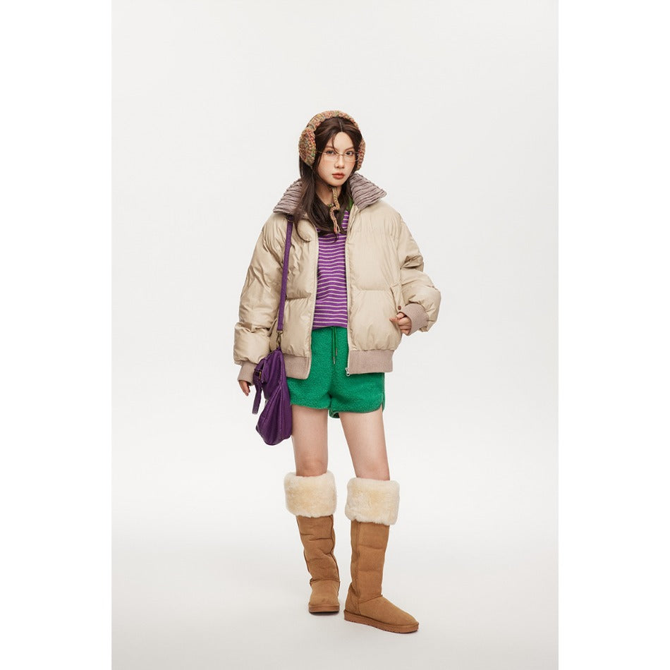 Unisex Coat Winter Cotton Dress Youth University Style Stand Collar