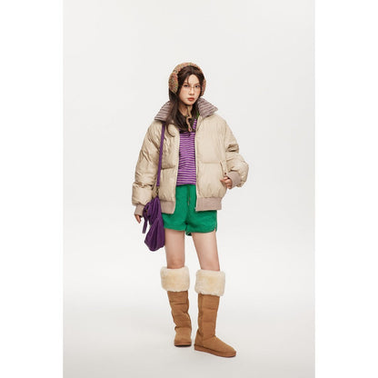 Unisex Coat Winter Cotton Dress Youth University Style Stand Collar