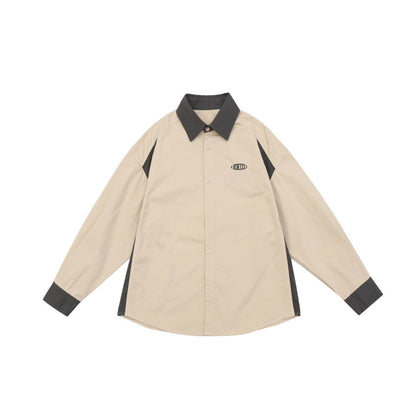 Unisex Shirt Preppy Style Long Sleeve Coat