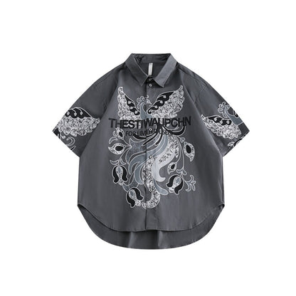 Unisex Shirt Retro Loose Cotton