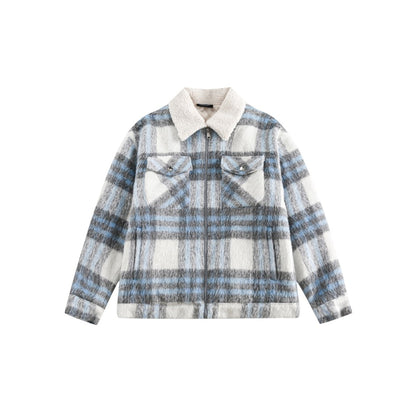 Unisex Coat Men and Women Loose Retro Plaid Winter