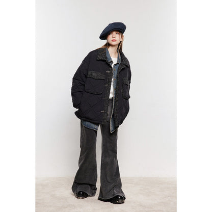 Unisex Coat Diamond Lattice Winter Warm Coat