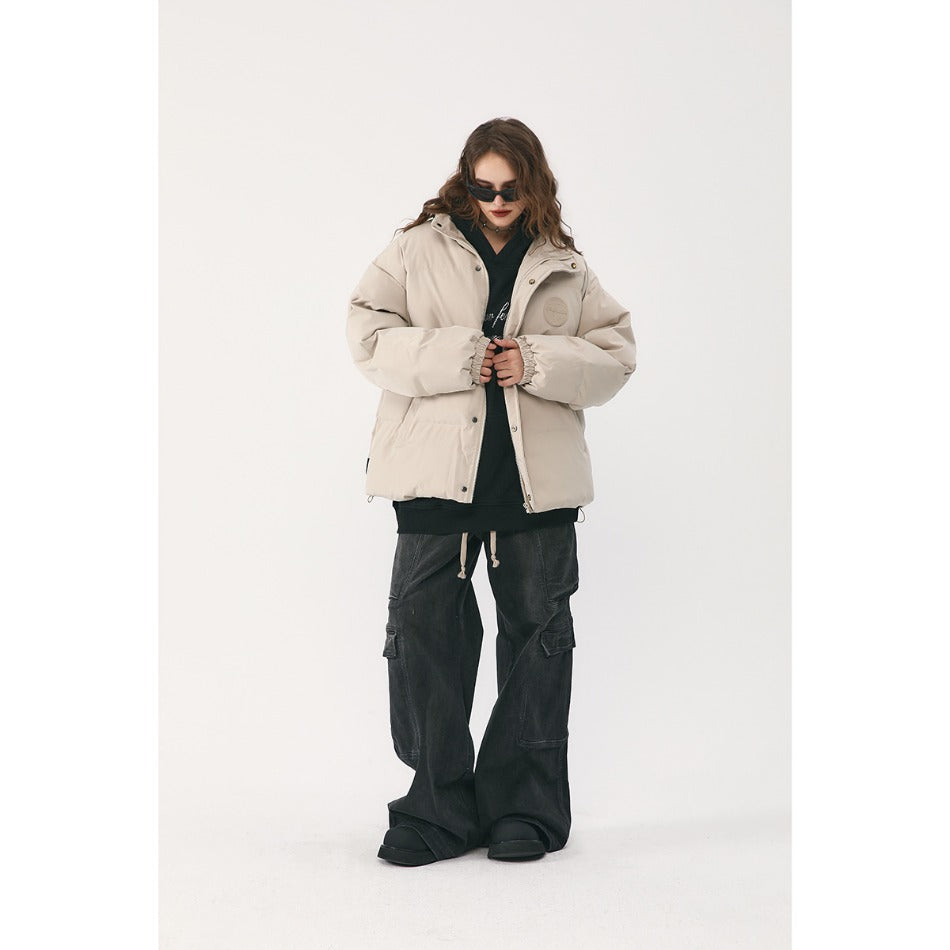 Unisex Coat Winter Stand-up Collar Cotton-Padded Clothes Thickened