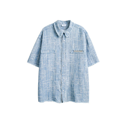 Unisex Shirt Vintage Denim Loose Cardigan