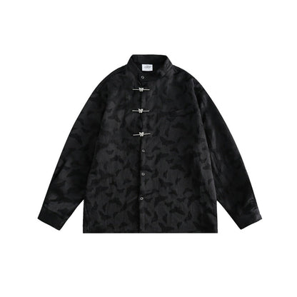 Unisex Shirt Loose Long Sleeve Shirt Chinese Style Coat