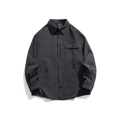 Unisex Shirt Retro Plaid Shirt Long Sleeve