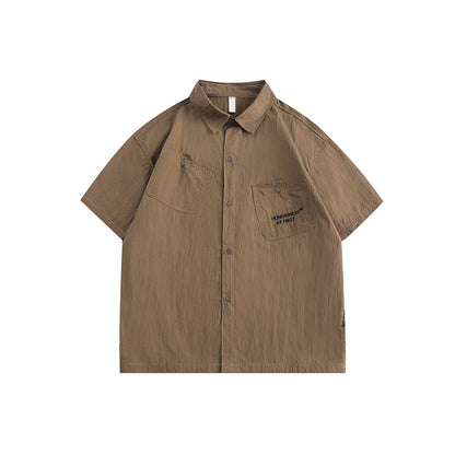 Unisex Shirt Loose Solid Color Simple Shirt