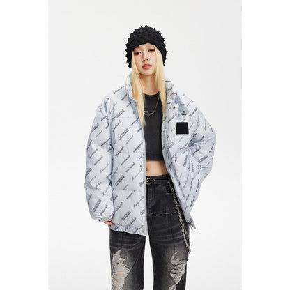 Unisex Coat Loose Thick Stand-up Collar Cotton-Padded Coat Winter Coat