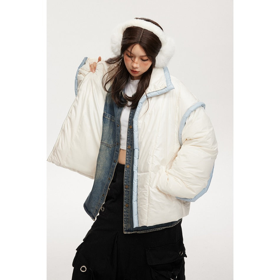 Unisex Coat University Style Stand Collar Winter Cotton Dress