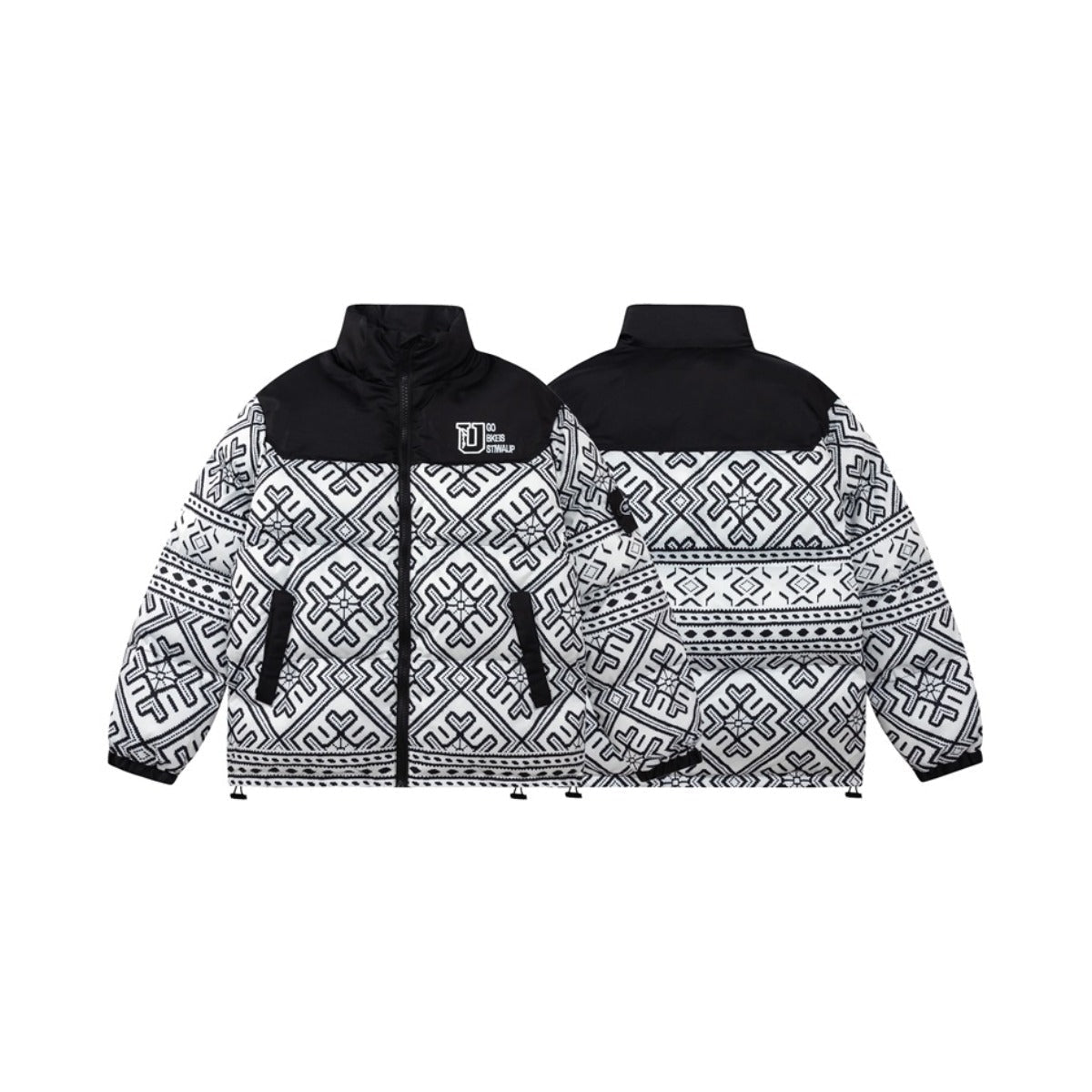 Unisex Coat Patchwork Easy Matching Winter Cotton-Padded Coat