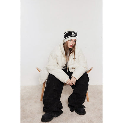 Unisex Coat Winter Coat Warm and Loose Stand Collar