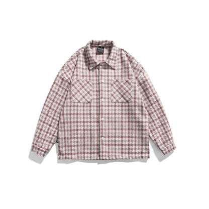 Unisex Shirt Vintage Plaid Loose