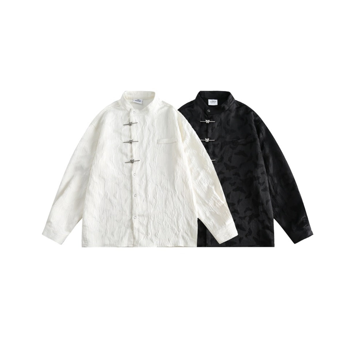 Unisex Shirt Loose Long Sleeve Shirt Chinese Style Coat