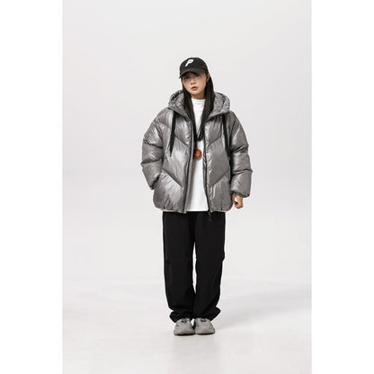 Unisex Coat Loose Hooded Cotton-Padded Coat Winter