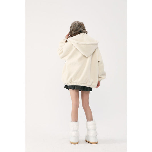 Unisex Coat Lamb Wool Cotton-Padded Jacket Plush Winter