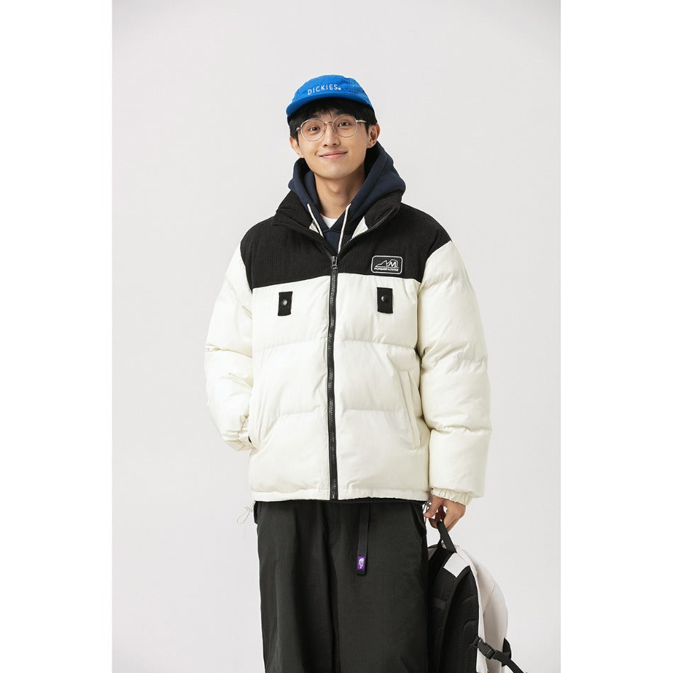 Unisex Coat Corduroy Stitching Thickening Cotton-Padded Coat
