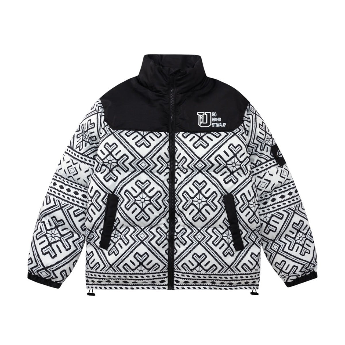 Unisex Coat Patchwork Easy Matching Winter Cotton-Padded Coat