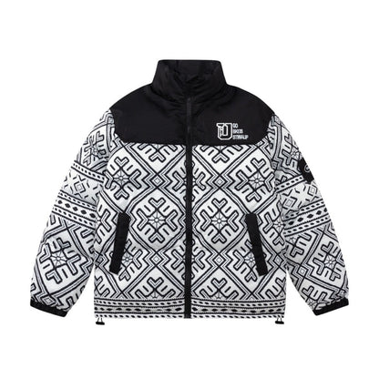 Unisex Coat Patchwork Easy Matching Winter Cotton-Padded Coat