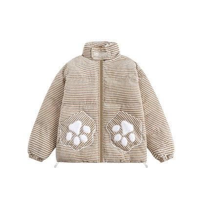 Unisex Coat Cute Hand-Shaped Brush Pocket Cotton Padded Jacket Thickened
