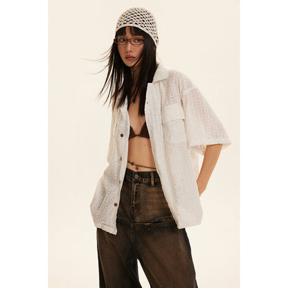 Unisex Shirt Hollow Loose Casual