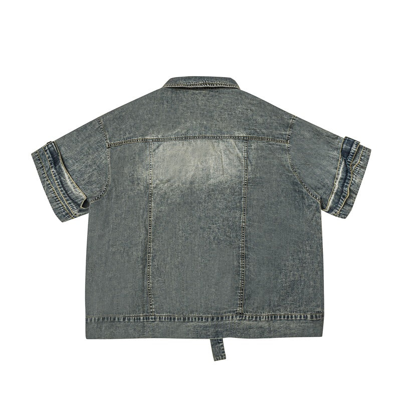 Unisex Shirt Heavy Retro Three-Dimensional Pocket Baggy Coat