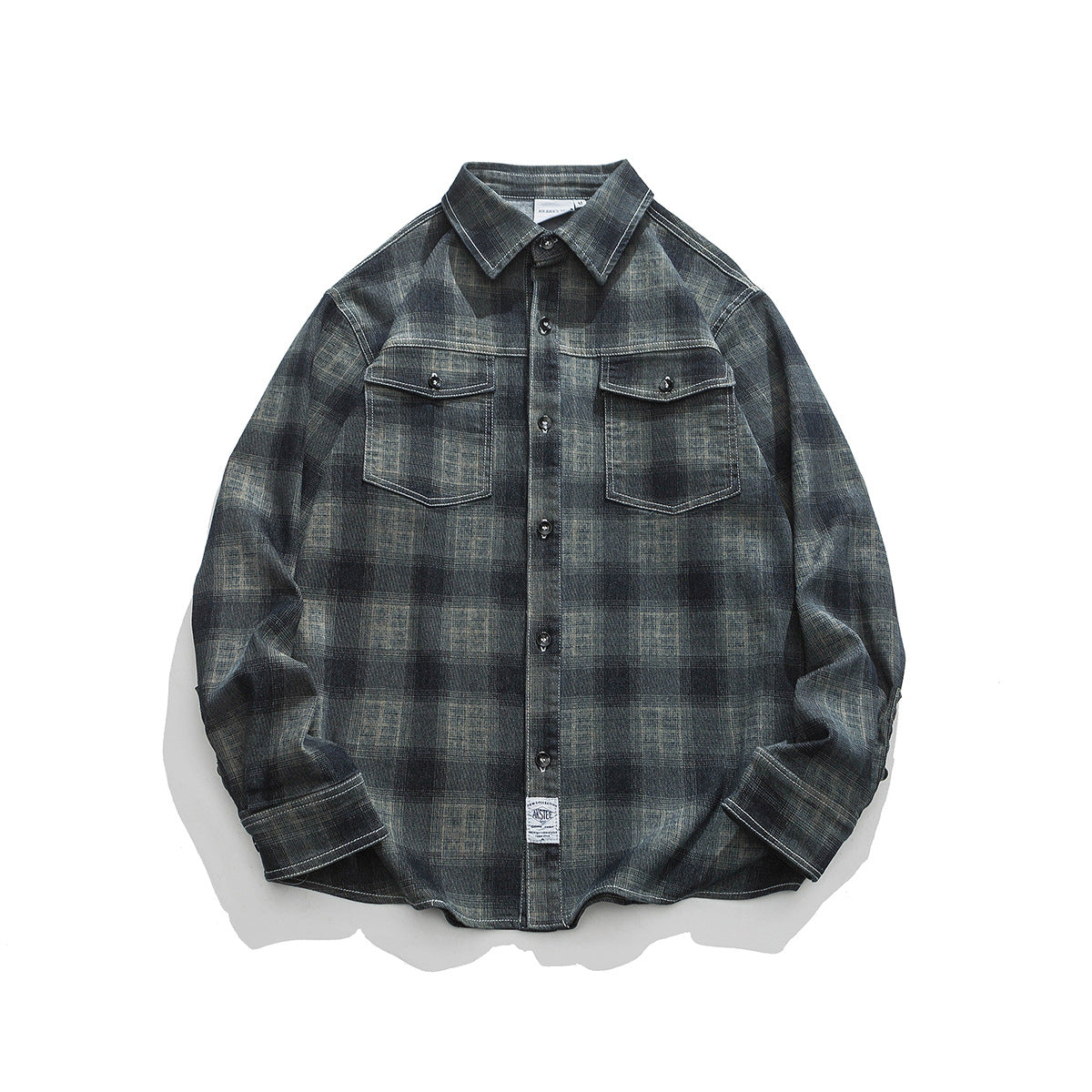 Unisex Shirt Loose Plaid Leisure Artistic Style