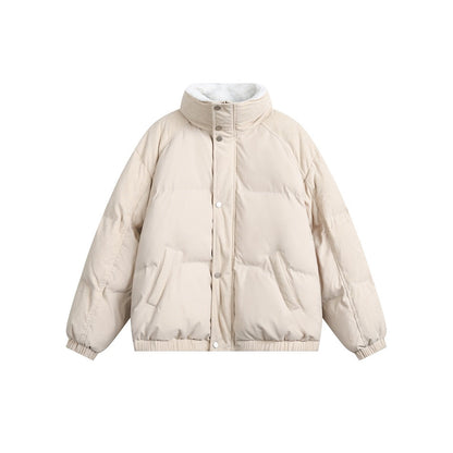 Unisex Coat Corduroy Stitching Lamb Wool
