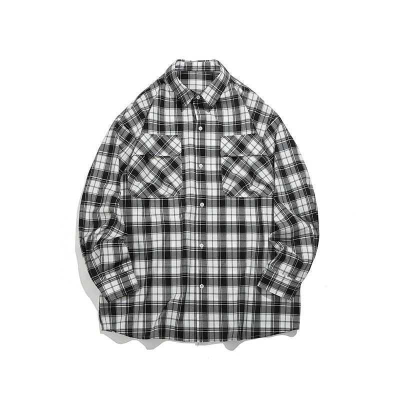 Unisex Shirt Plaid Loose Leisure