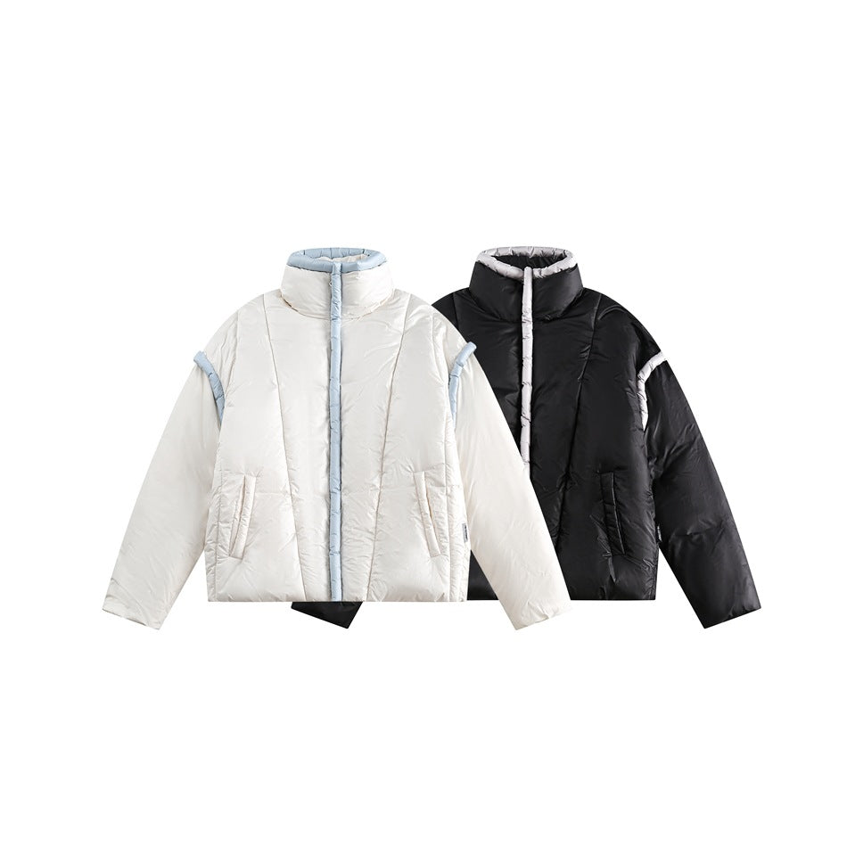 Unisex Coat University Style Stand Collar Winter Cotton Dress