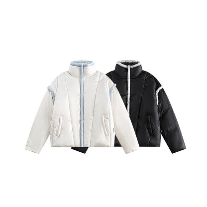 Unisex Coat University Style Stand Collar Winter Cotton Dress