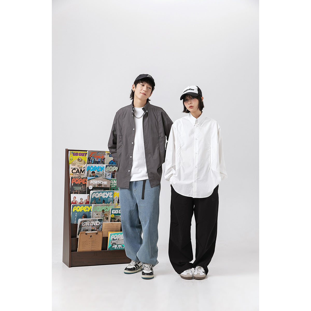 Unisex Shirt Loose Long Sleeve Shirt