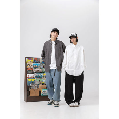 Unisex Shirt Loose Long Sleeve Shirt