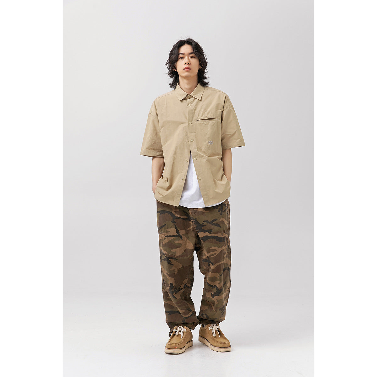 Unisex Shirt Vintage Coat Loose