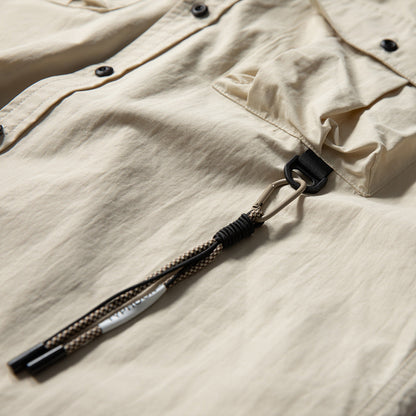 Unisex Shirt Vintage Large Loose Pockets Shirt