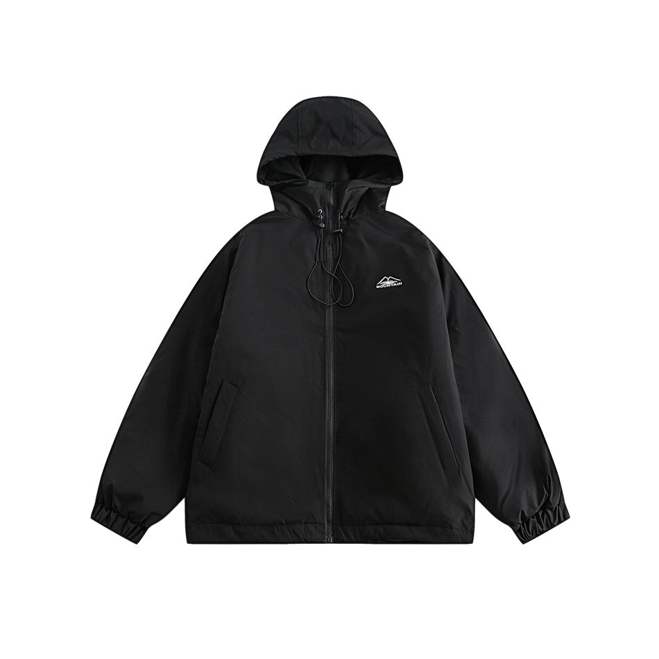Unisex Coat Loose Winter Shell Jacket Hooded