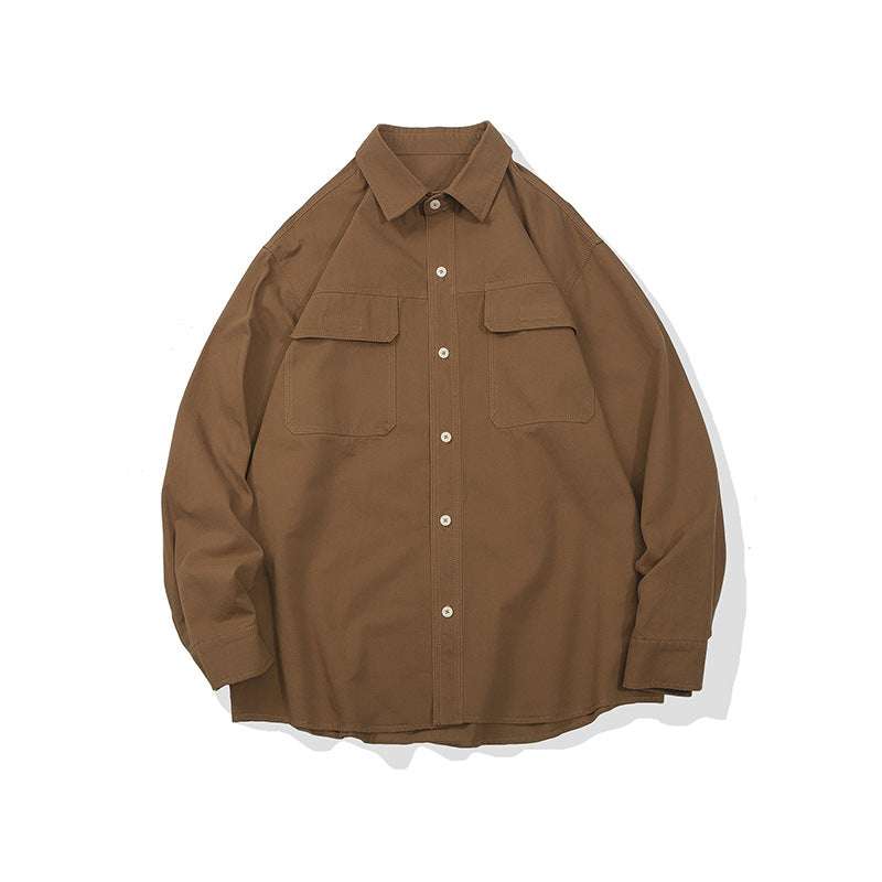Unisex Shirt Casual Versatile Pocket Loose