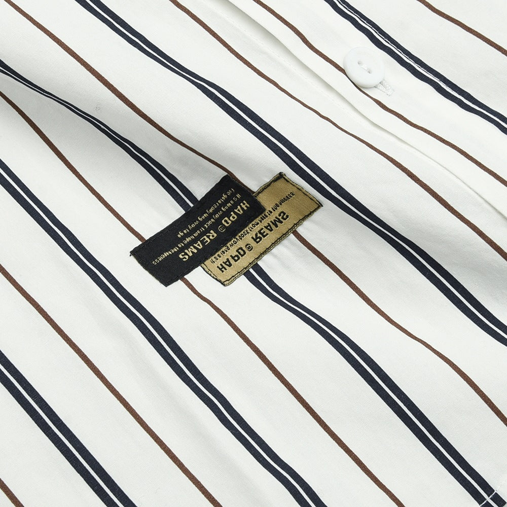 Unisex Shirt Vintage Cityboy Casual Loose Stripes