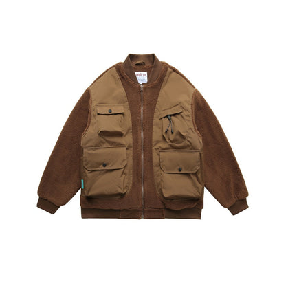 Unisex Coat Retro Baseball Coat Cotton Coat