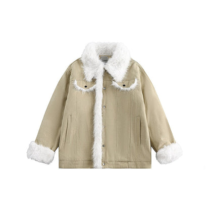 Unisex Coat Loose Winter Cotton Dress Warm Plush