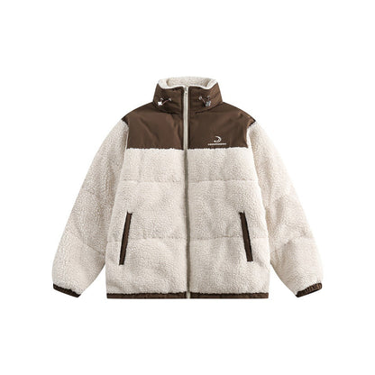Unisex Coat Lamb Wool Loose Stitching Winter Plush