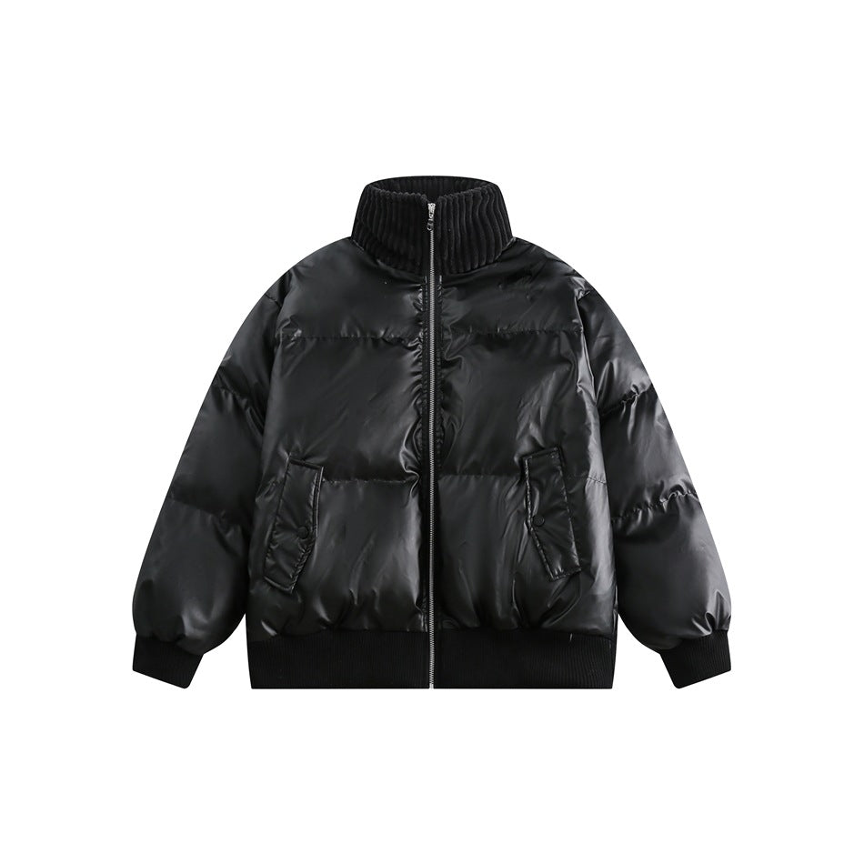 Unisex Coat Winter Cotton Dress Youth University Style Stand Collar