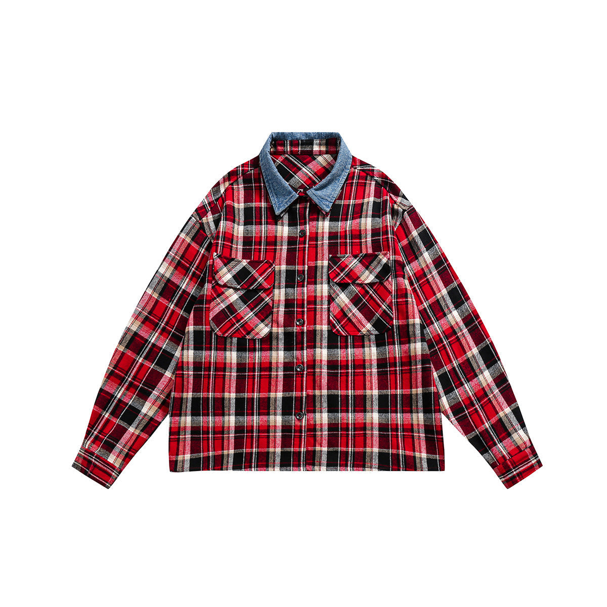 Unisex Shirt Casual Versatile Lattice