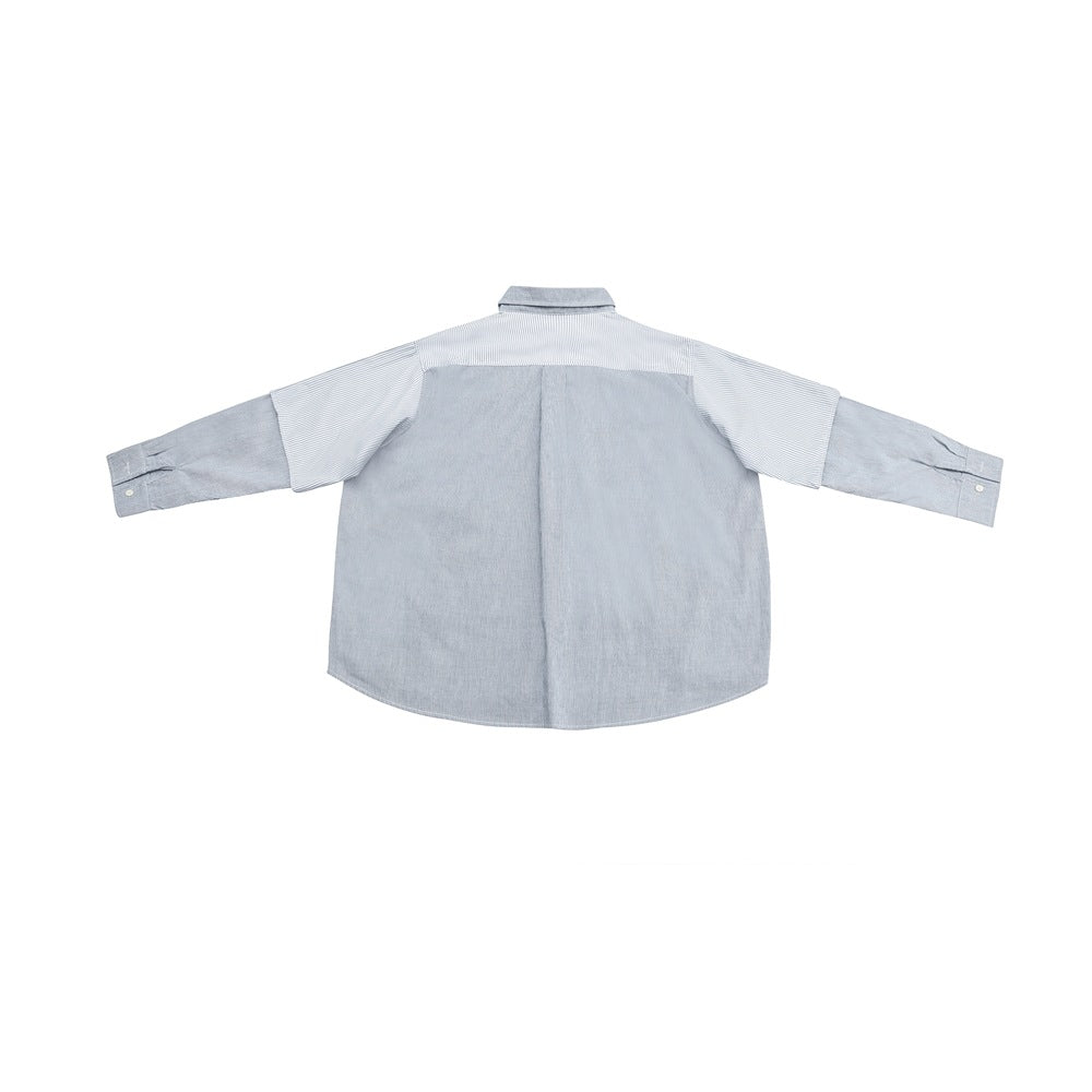 Unisex Shirt Vintage Cityboy Casual Loose Stripes