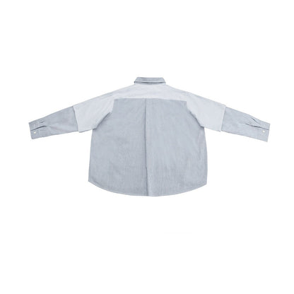 Unisex Shirt Vintage Cityboy Casual Loose Stripes