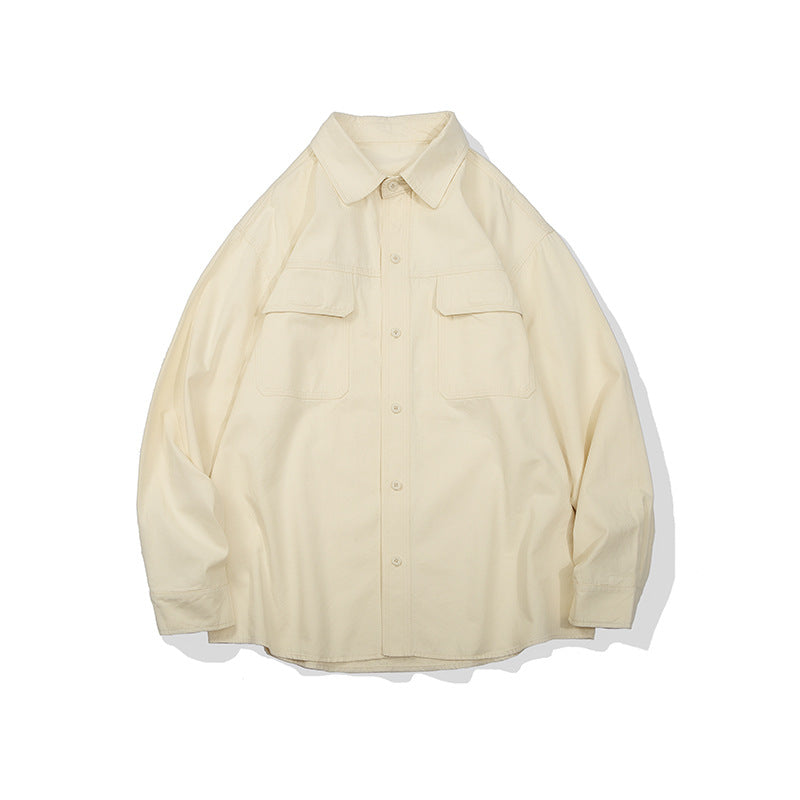 Unisex Shirt Casual Versatile Pocket Loose