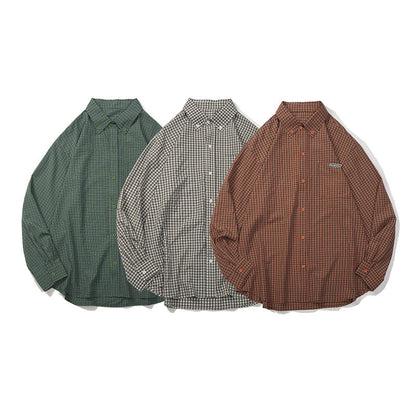 Unisex Shirt Cityboy Small Plaid Loose Leisure