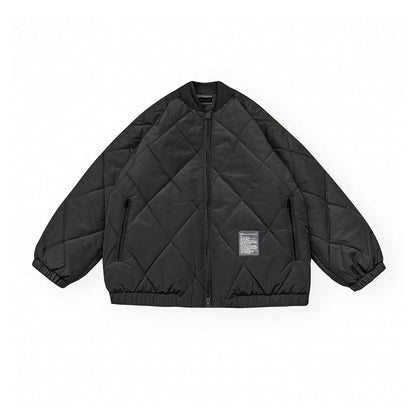 Unisex Coat Diamond Lattice Coat Loose Baseball Uniform