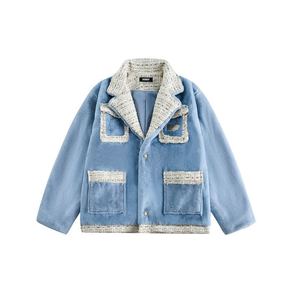 Unisex Coat Plush Cute Campus Cotton-Padded Jacket
