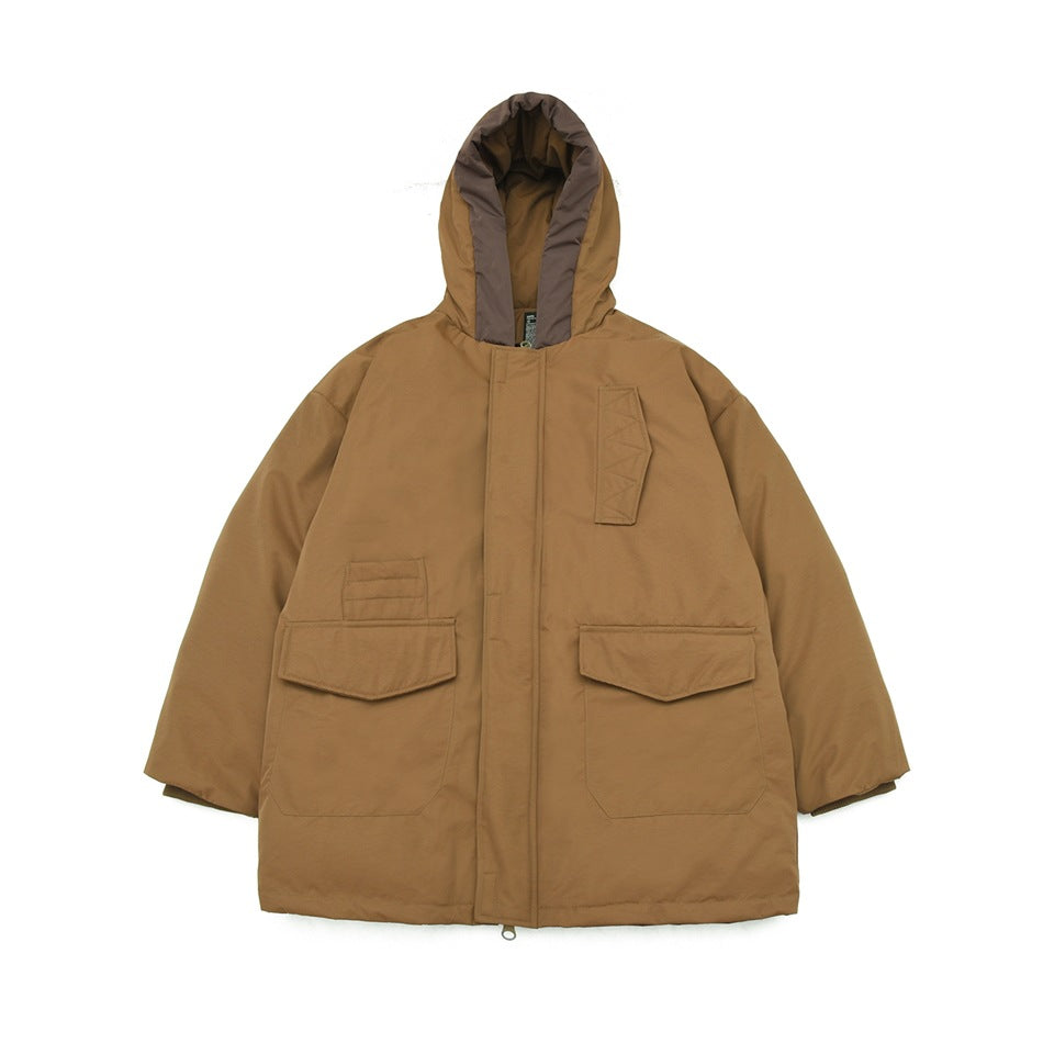 Unisex Coat Hooded Jacket Loose Cotton Coat