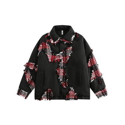 Unisex Coat Stitching Plaid Loose Winter